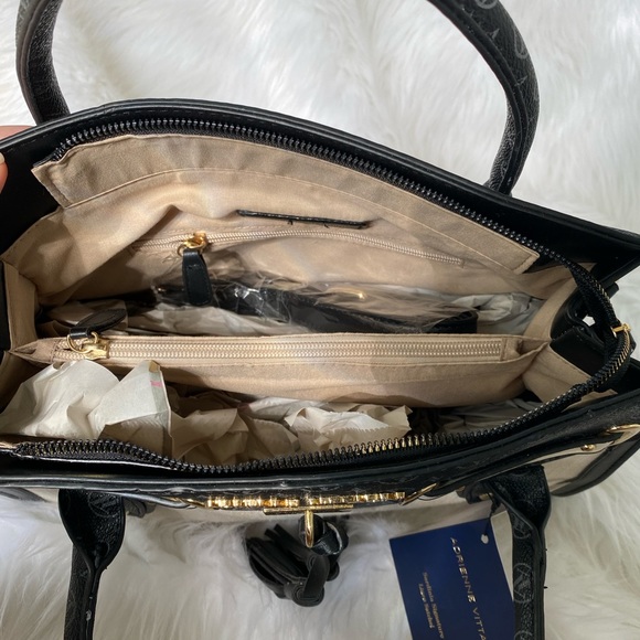 Adrienne Vittadini Sardinia Signature Linen Satchel - Picture 5 of 5